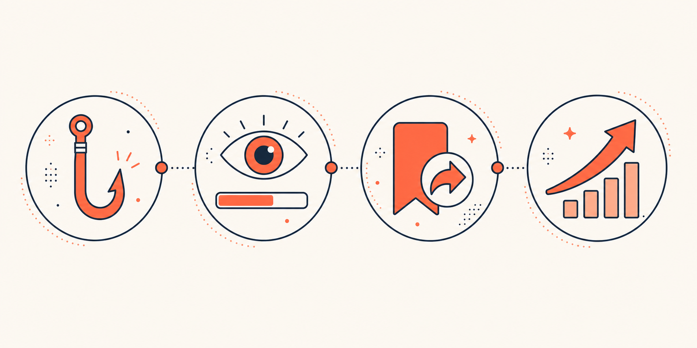 The four jobs every viral reel must do: hook, retention, saves and shares, and reach