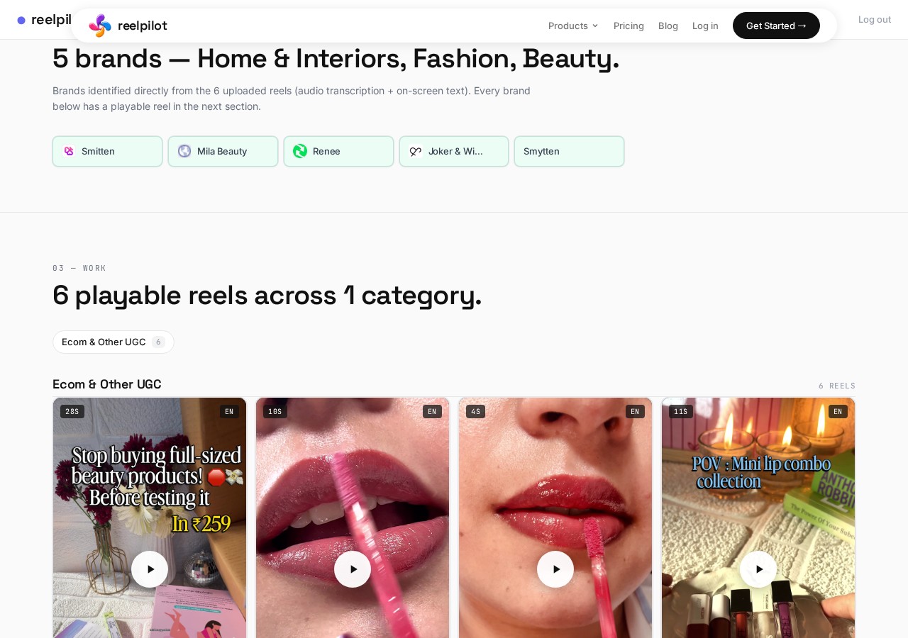 AI-detected brand portfolio section
