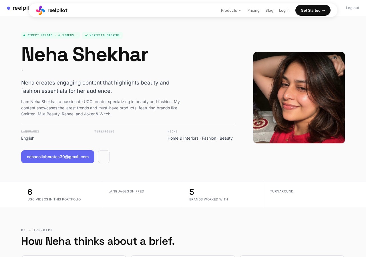 Creator profile page example