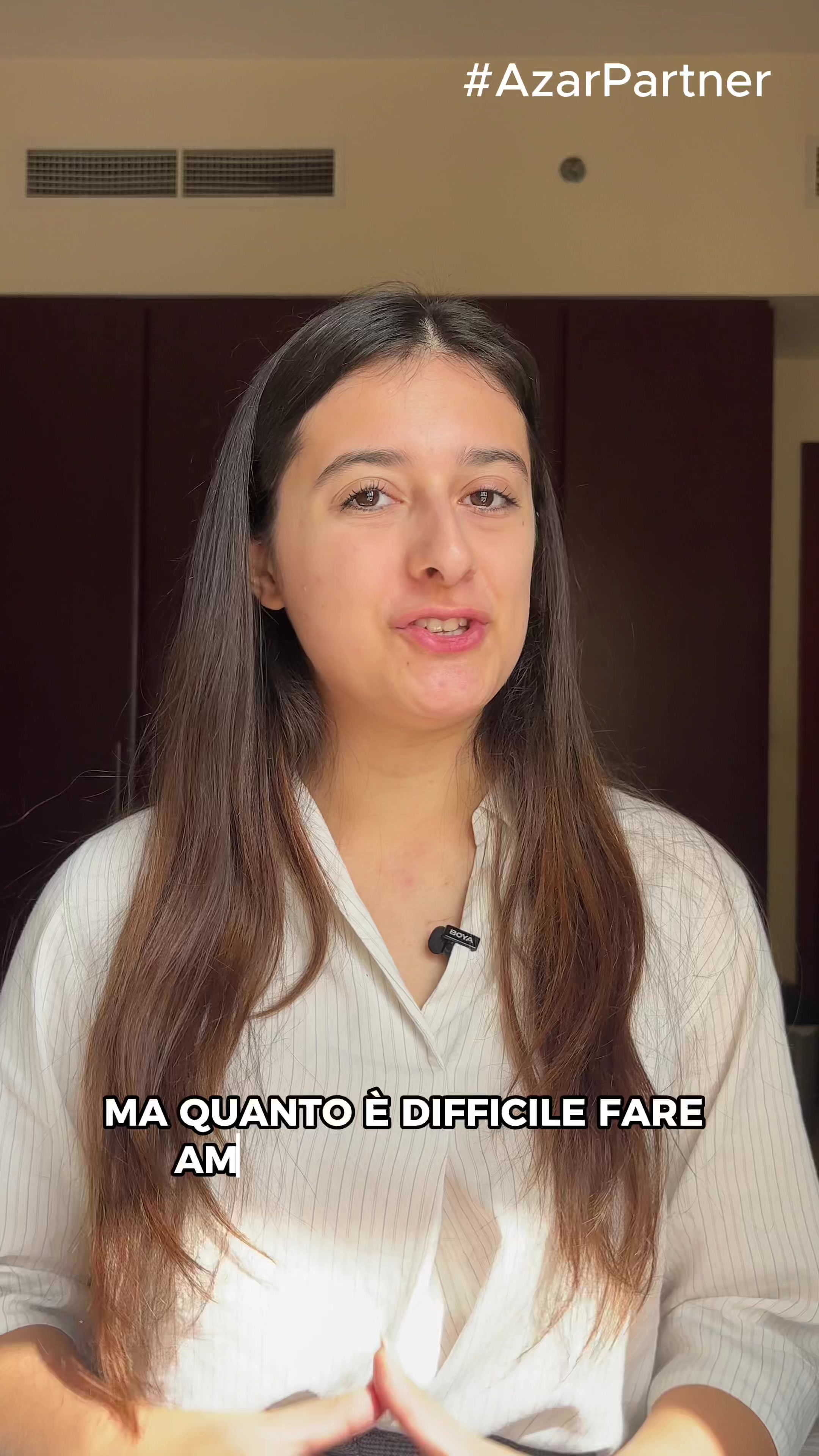 Azar UGC talking head by Martina Clelia Oliveto